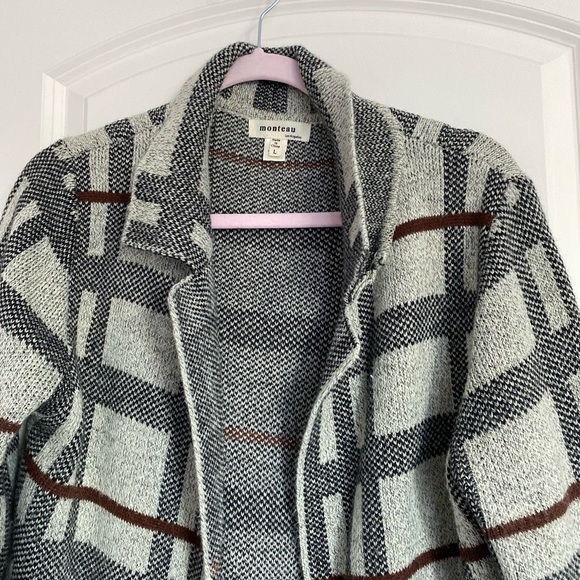 Monetau Los Angeles grey tartan cardigan - Picture 4 of 6